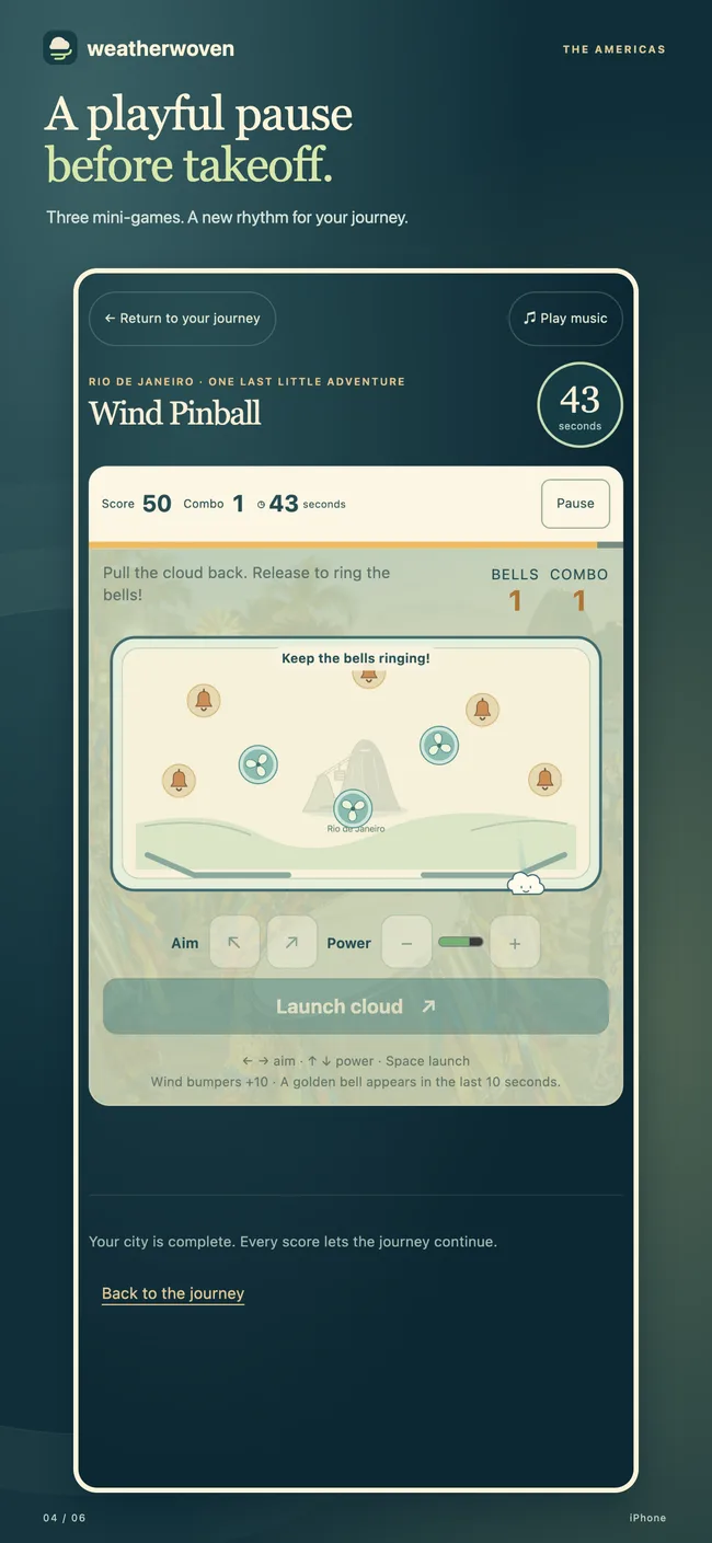 Three mini-games. A new rhythm for your journey.